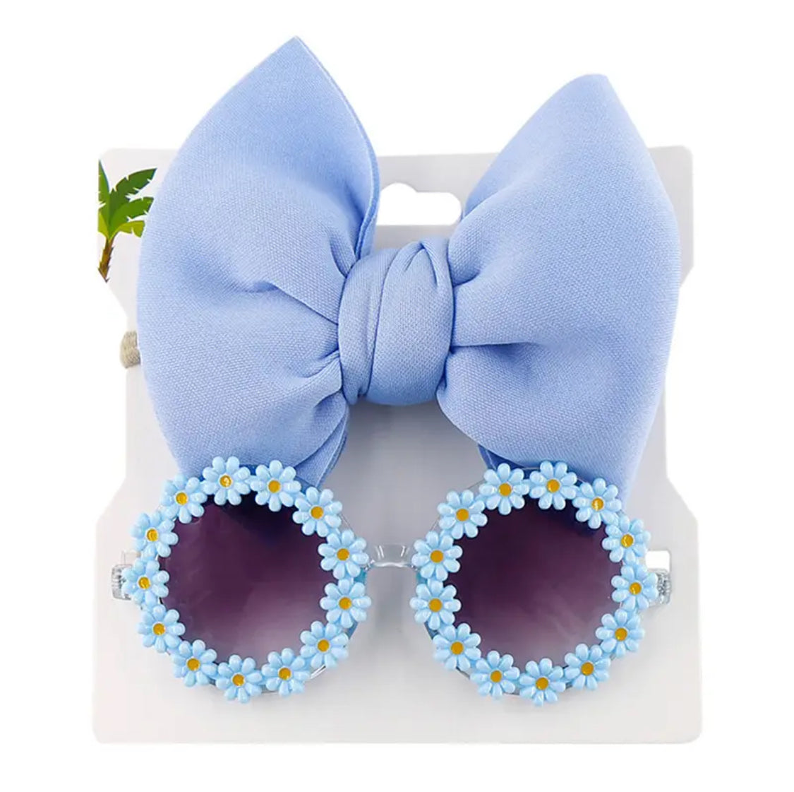 Sun Flower Sunglasses with Bow Hairband Set