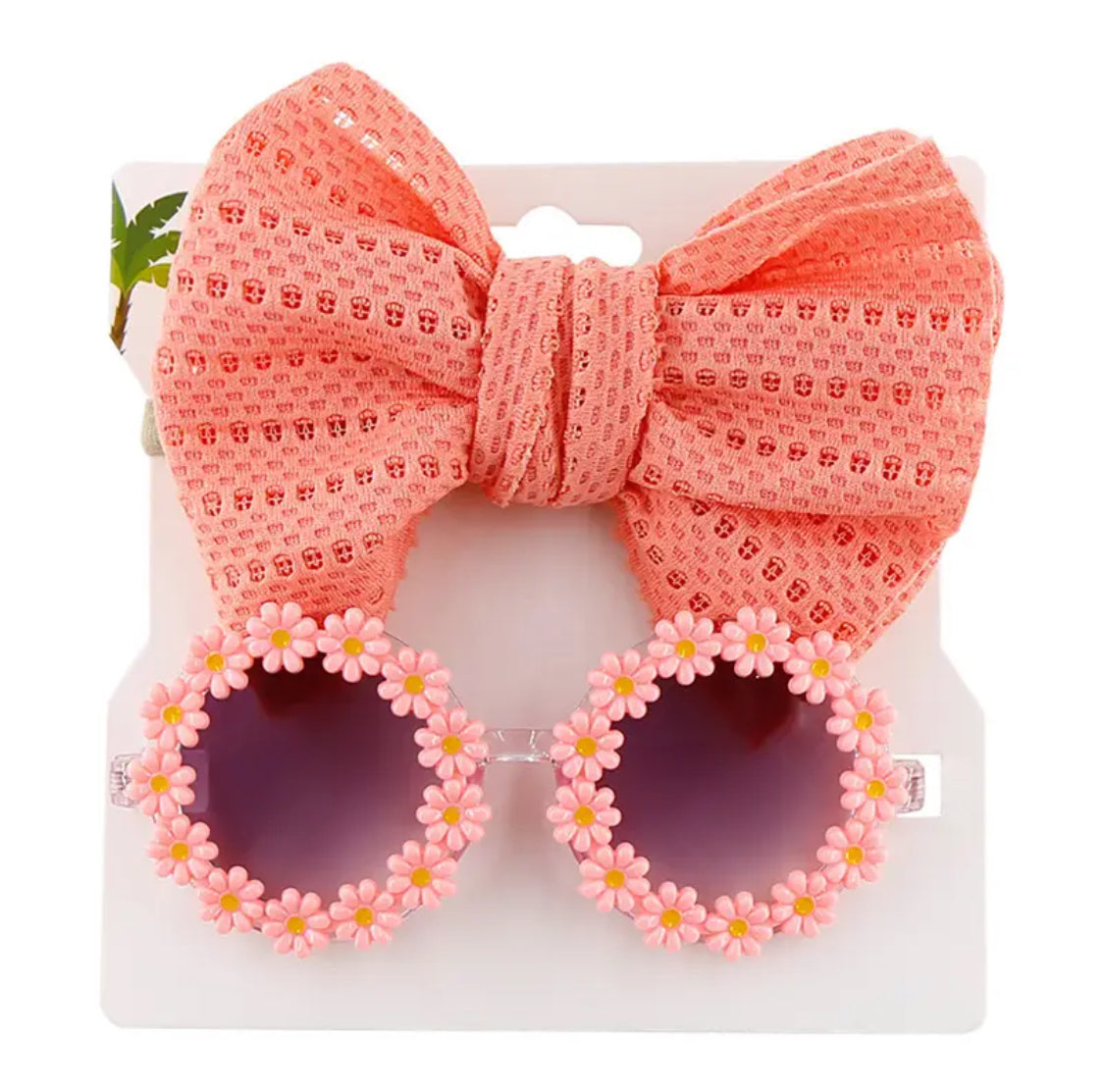 Sun Flower Sunglasses with Bow Hairband Set