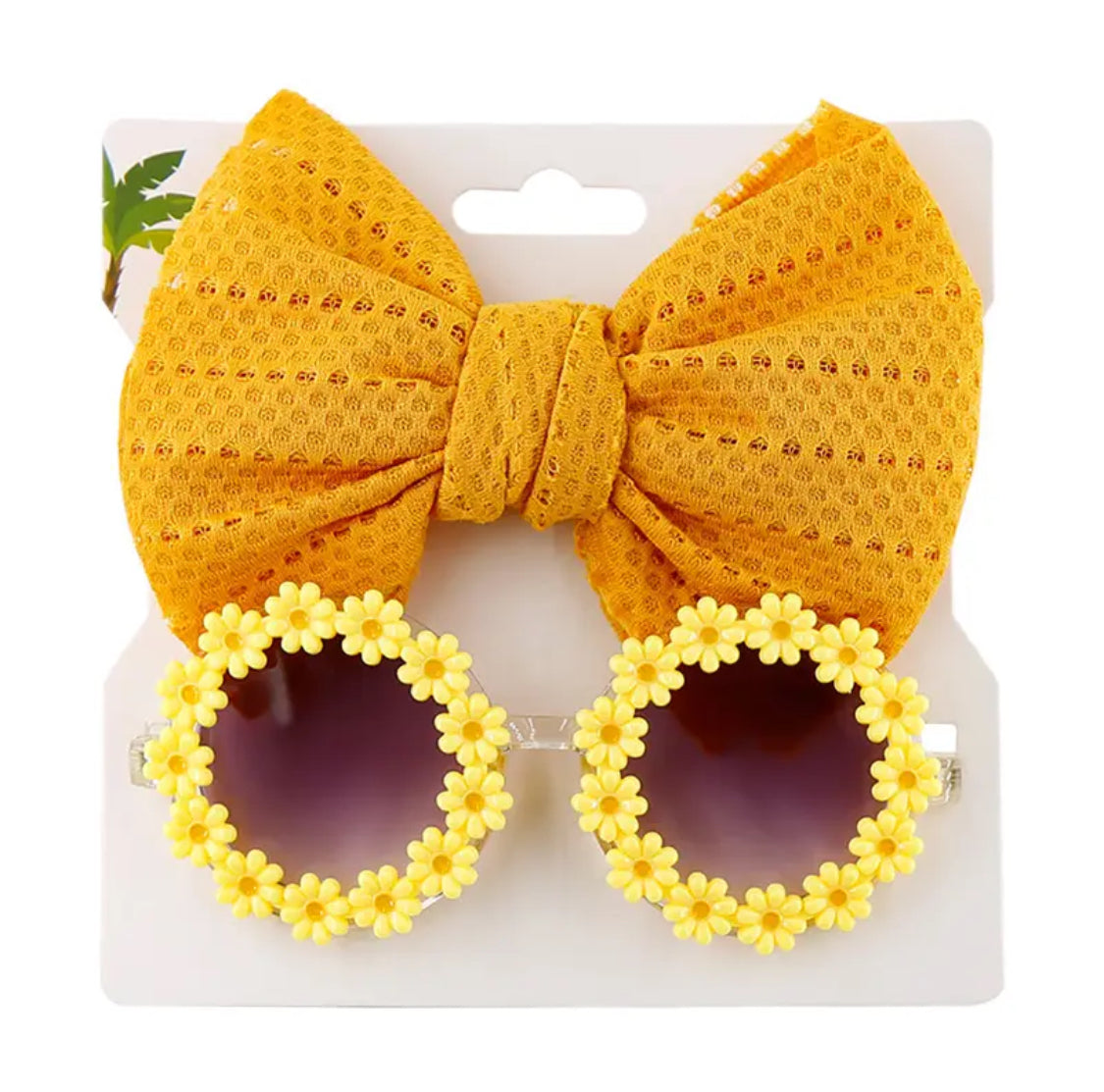 Sun Flower Sunglasses with Bow Hairband Set