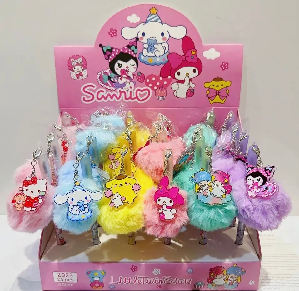 Sanrio Gel Pens with Plush Ball