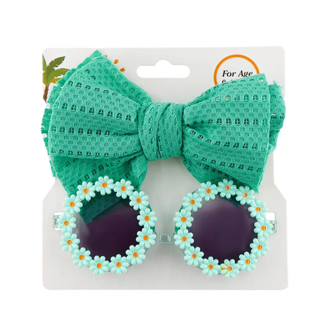 Sun Flower Sunglasses with Bow Hairband Set