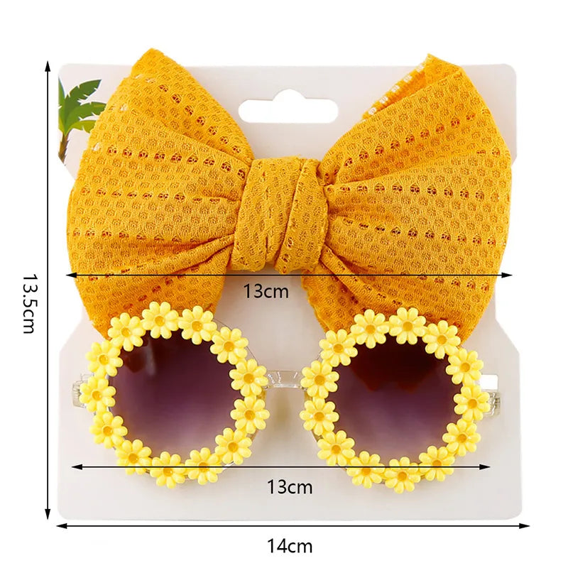 Sun Flower Sunglasses with Bow Hairband Set